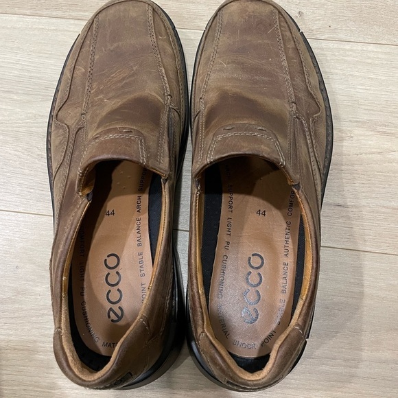 ECCO Light Shock Point brown leather slip-on comfort shoes men\'s 43/9-9.5 main image 6